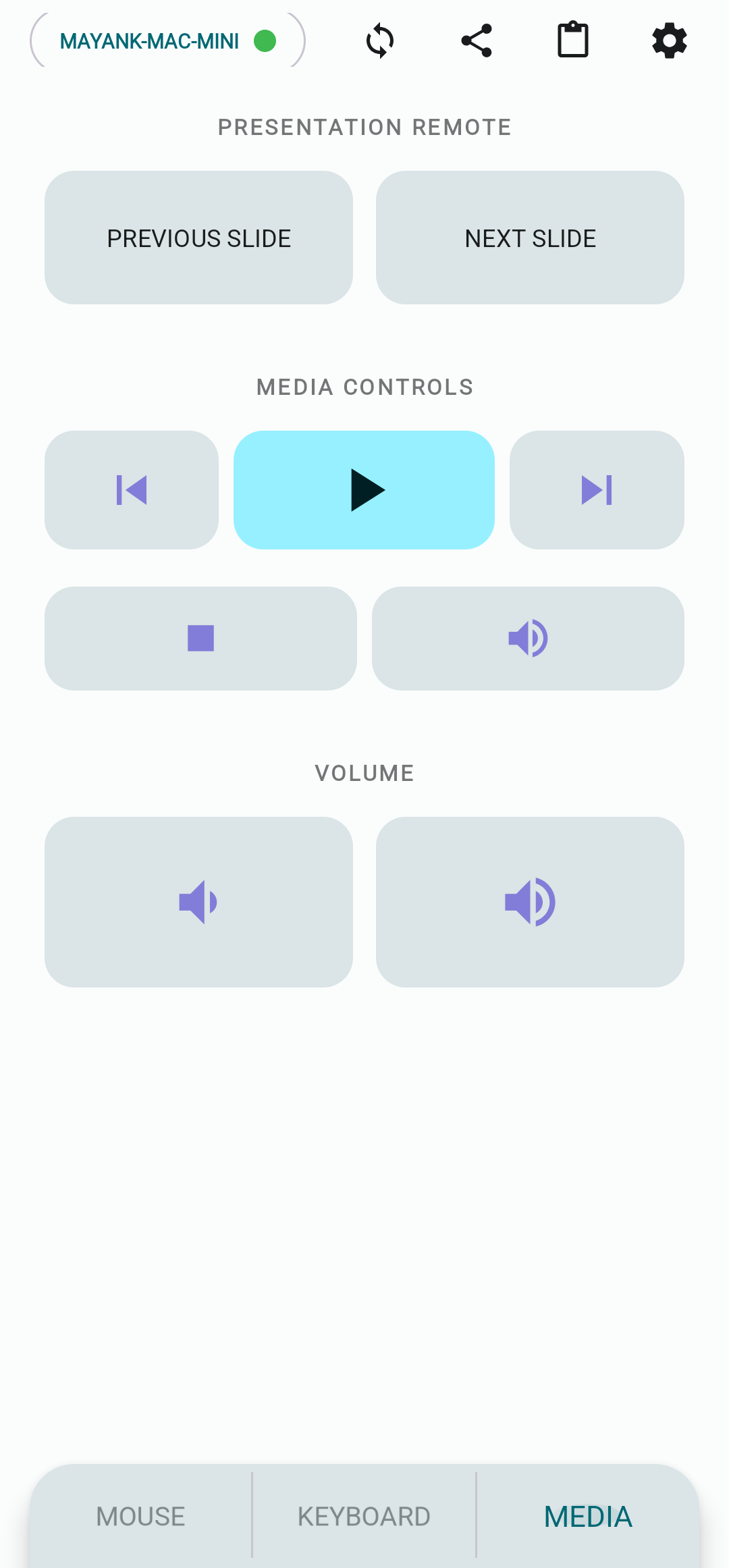 BlueKeys Media Interface