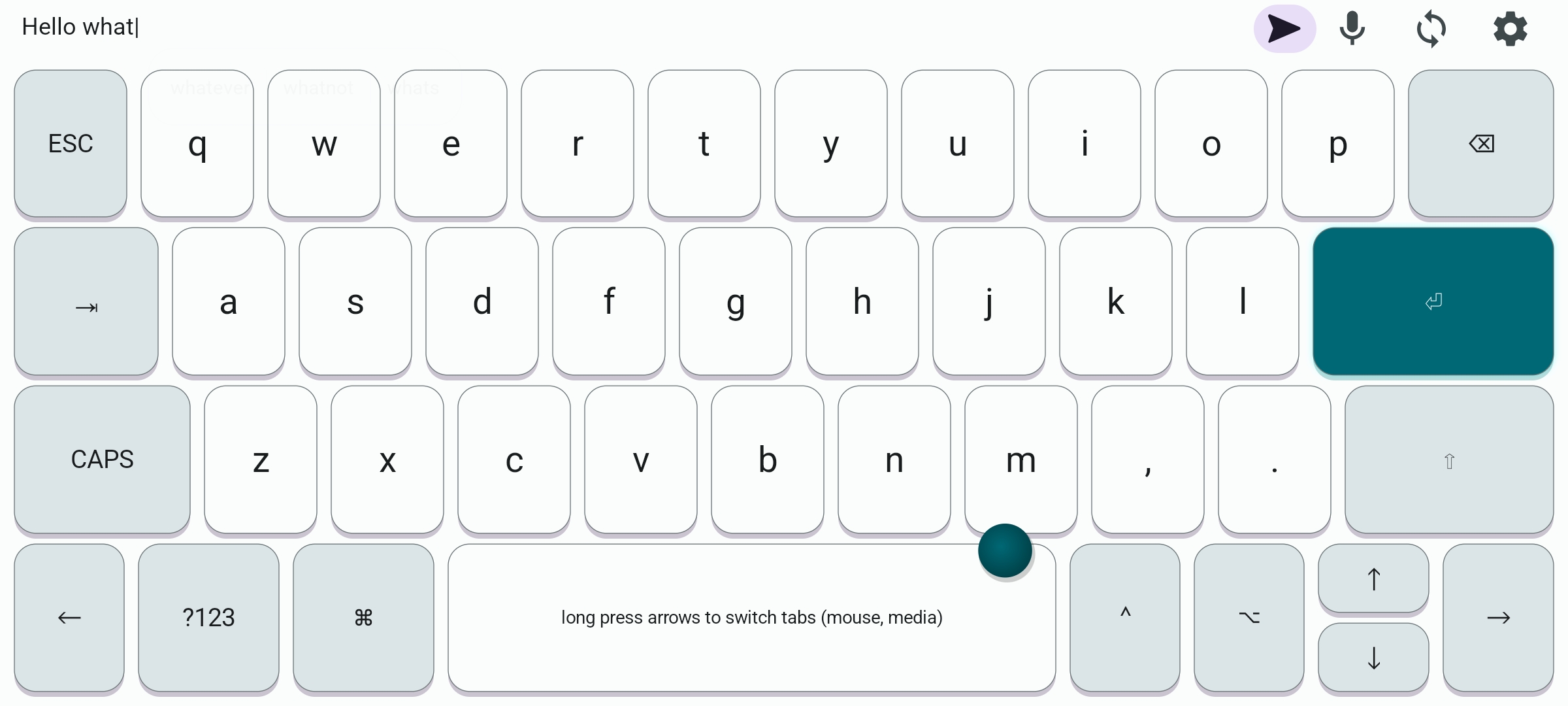 BlueKeys AI predictive word completion bar