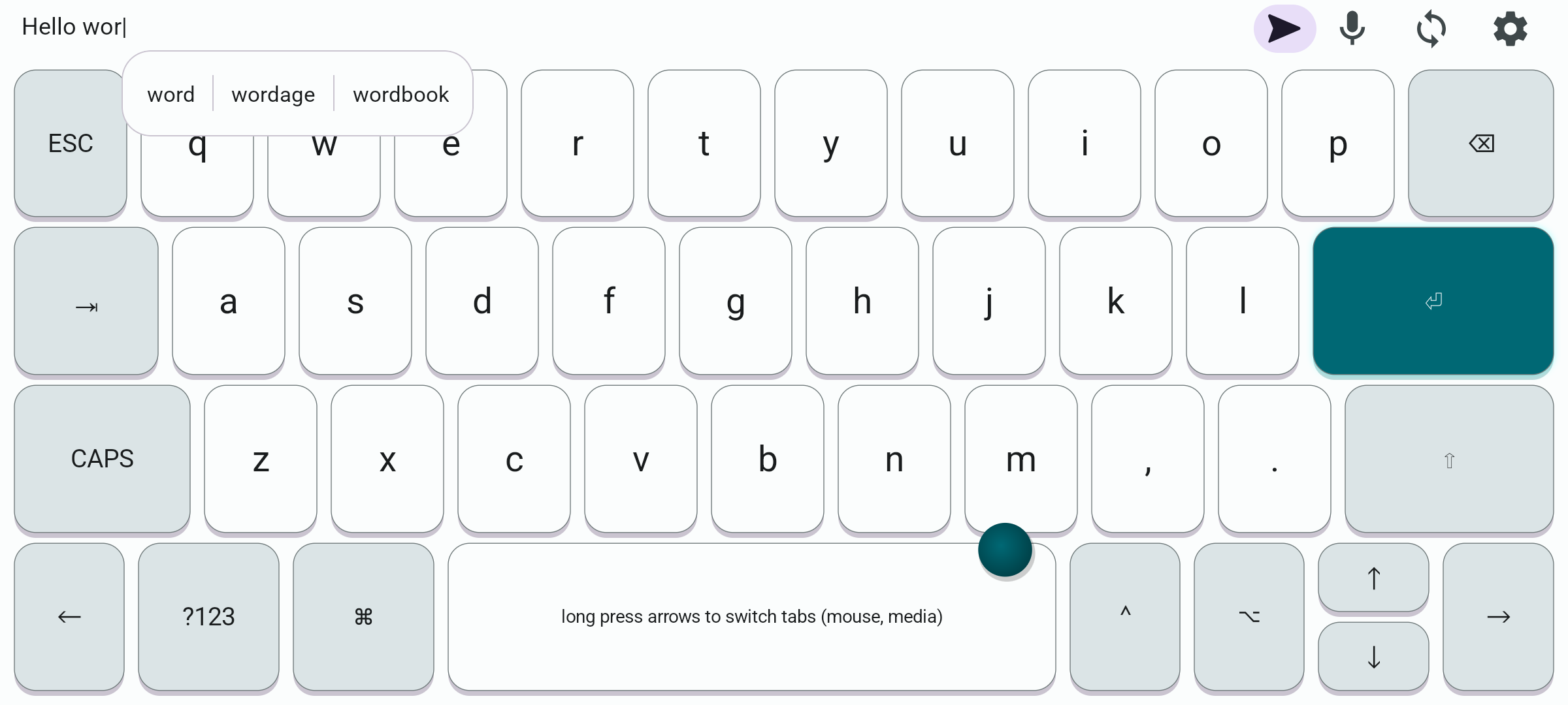 BlueKeys intelligent vocabulary matching list