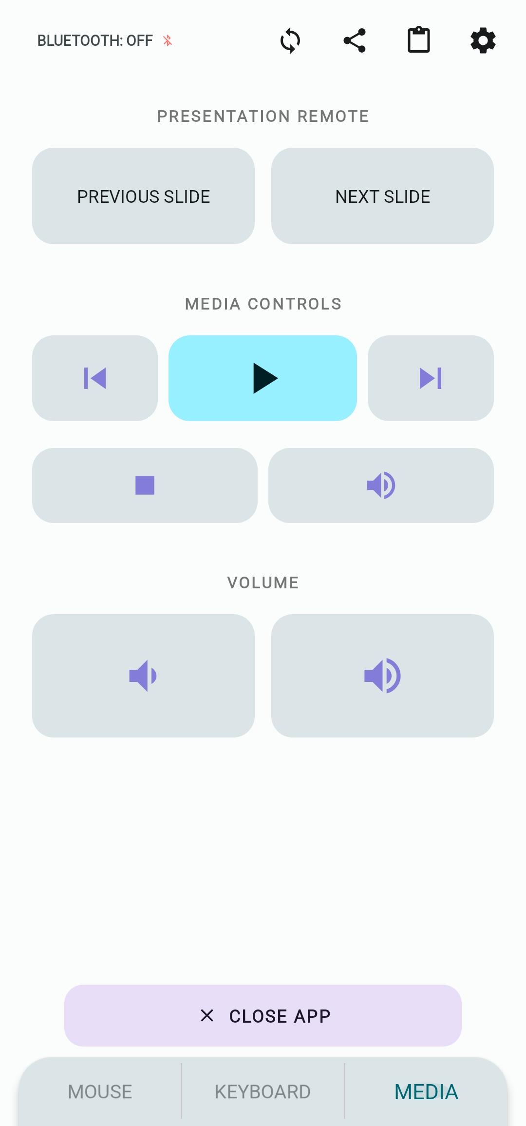 BlueKeys pocket media buttons controller