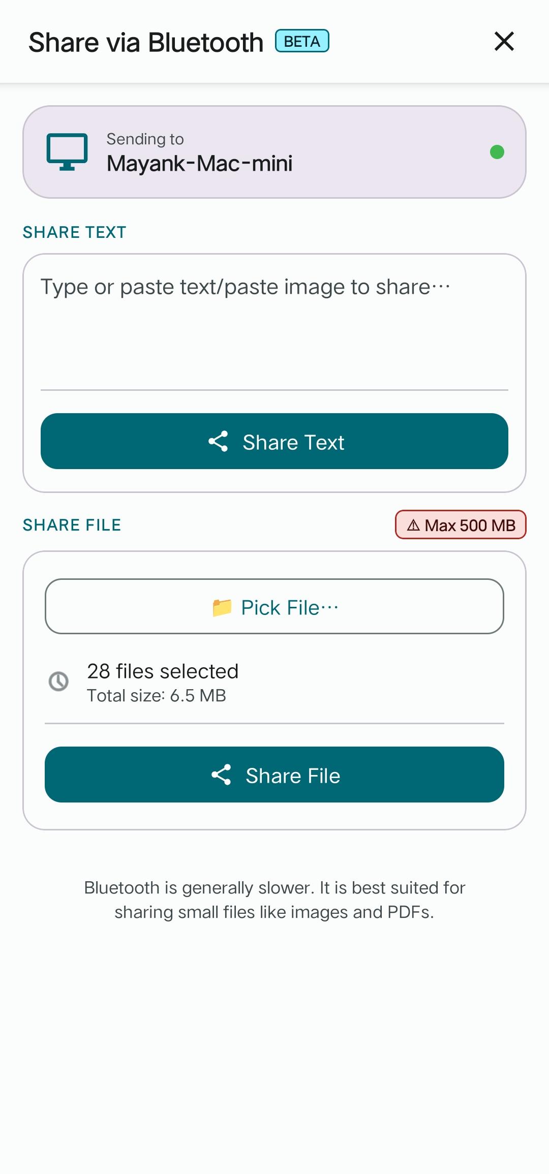 BlueKeys real-time synchronization link interface